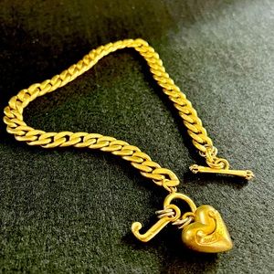 Vintage Juicy Couture Chunky Gold Chain Necklace. & small notebook.